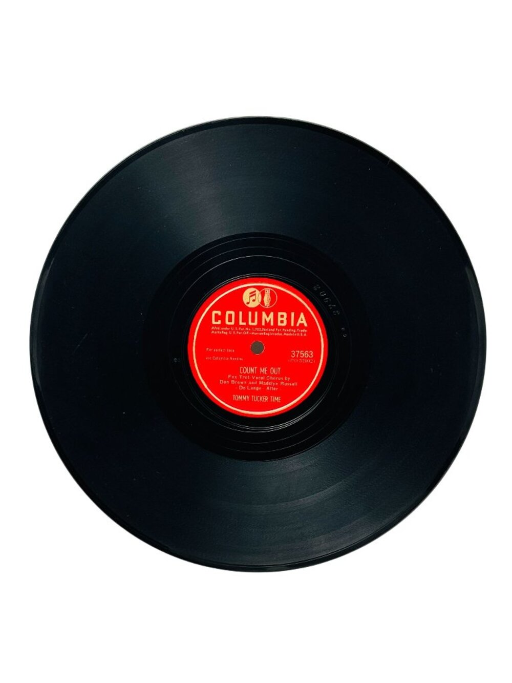 Tommy Tucker Time Count Me Out 10-Inch Shellac 78 RPM Columbia Records 37563 VG+